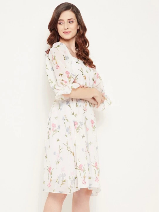 Floral Printed Georgette Empire Dress