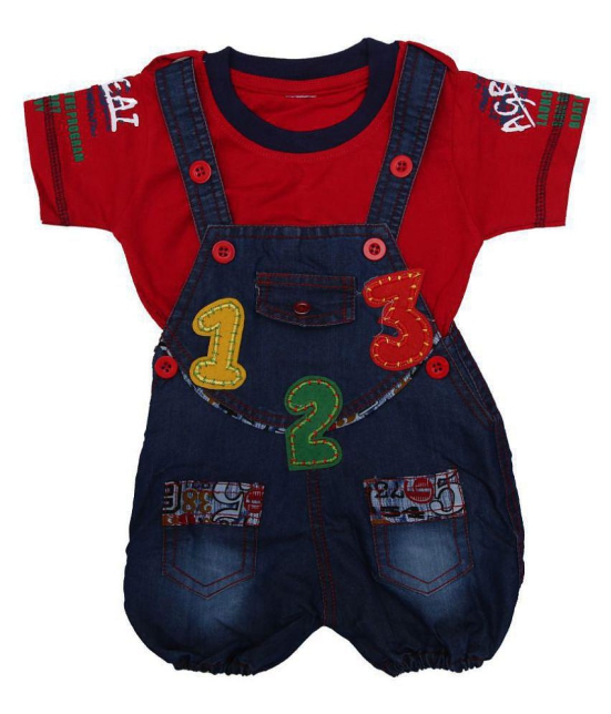 Zadmus Unisex Baby Dungaree Dress (Red, 12 - 18 Months) - None