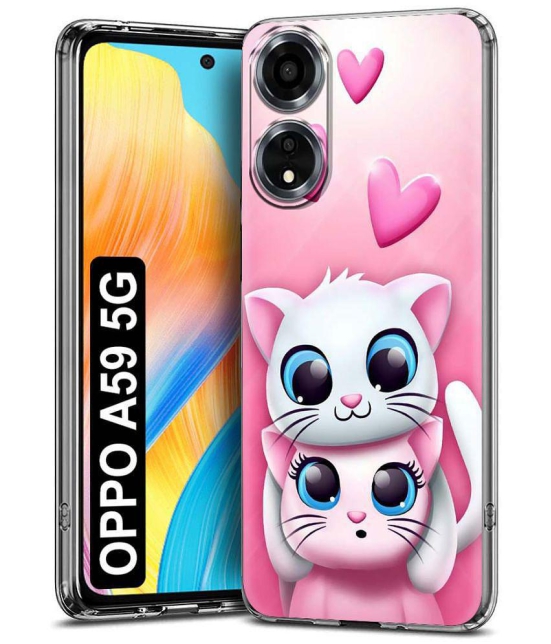 Fashionury Multicolor Printed Back Cover Silicon Compatible For Oppo A59 5G ( Pack of 1 )