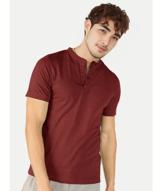 Radprix Cotton Regular Fit Solid Half Sleeves Mens T-Shirt - Maroon ( Pack of 1 ) - None