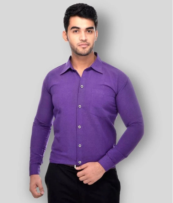 DESHBANDHU DBK - Purple Cotton Regular Fit Mens Formal Shirt (Pack of 1) - None