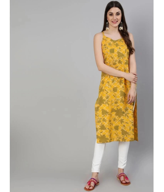 Antaran - Yellow Cotton Womens Straight Kurti ( Pack of 1 ) - None