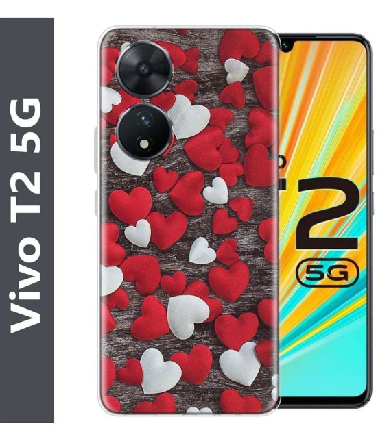 NBOX - Multicolor Printed Back Cover Silicon Compatible For Vivo T2 5G ( Pack of 1 )