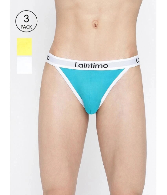 La Intimo Pack of 3 Cotton Mens Bikini ( Multicolor ) - None