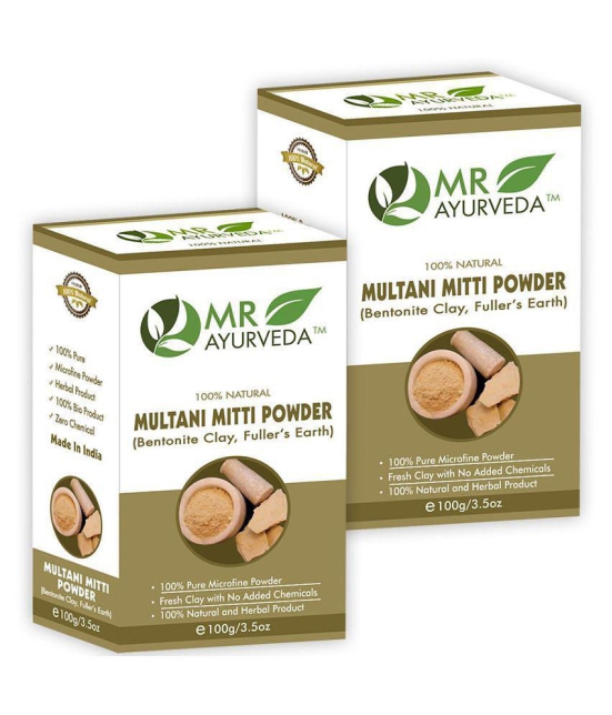 MR Ayurveda Natural Multani Mitti Powder Skin Whitening Face Pack Masks 200 gm Pack of 2