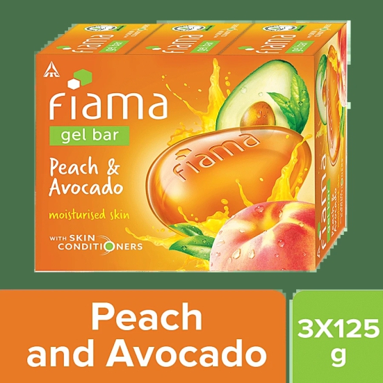 Fiama Peach & Avocado Gel Bar, 375 g (3 pcs x 125 g each)