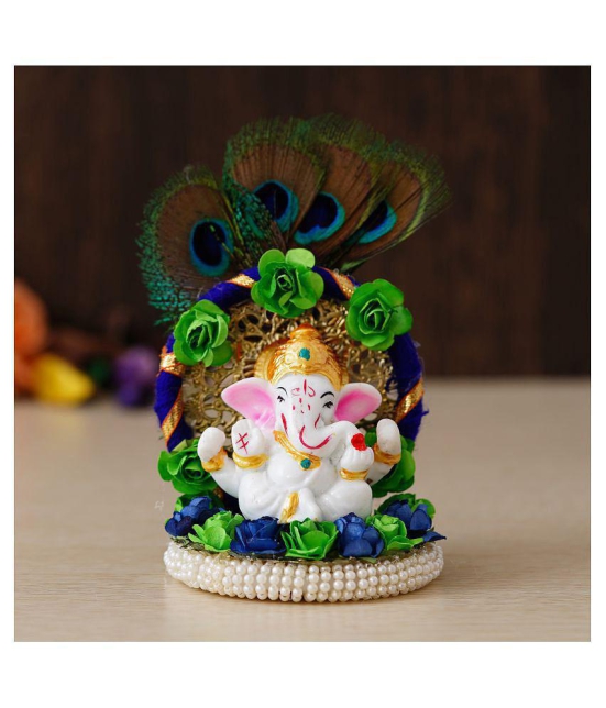 eCraftIndia Showpiece Resin Ganesha Idol 8 x 8 cms Pack of 1