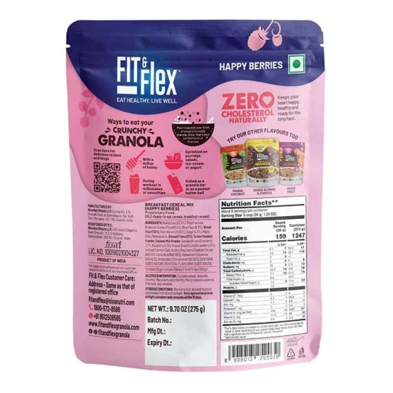 Fit & Flex Backed Granola Breakfast Cereal Happy Berries 450g