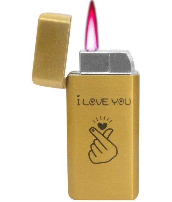 JMALL - Gold Aluminium Cigarette Lighter ( Pack of 1 ) - Gold