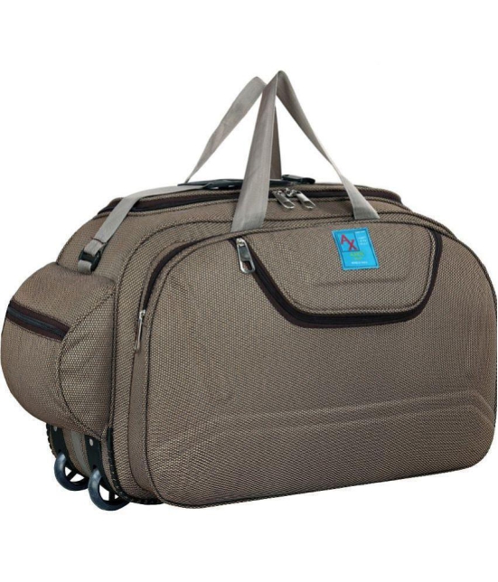 AXEN BAGS - 55 Ltrs Brown Polyester Duffle Trolley - Onesize