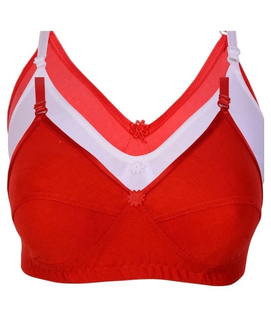 Kiran Enterprises Cotton Minimizer Bra - Red - None