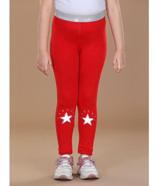 StyleStone - Red Lycra Girls Leggings ( Pack of 1 ) - None