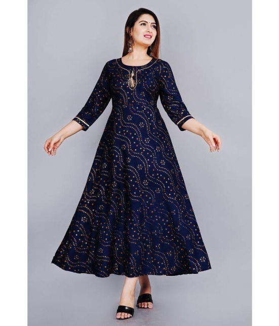 SIPET - Blue Rayon Women's Anarkali Kurti ( Pack of 1 ) - None