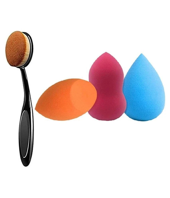 Adbeni 3+1 Pcs Makeup Sponge Set with Foundation Brush, Foundation Brush 4 Pcs 50 g