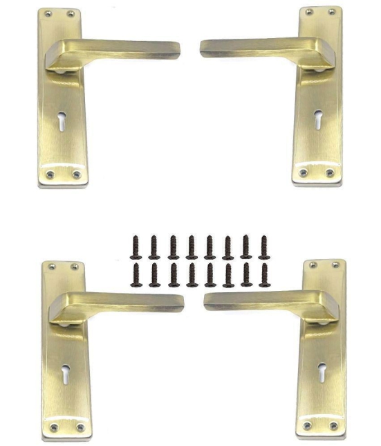 Onmax Heavy Mortise Steel  Handle 8 Inches Without Lockbody with Antique Brass Finish (S801MABC)(Pack Of 2)