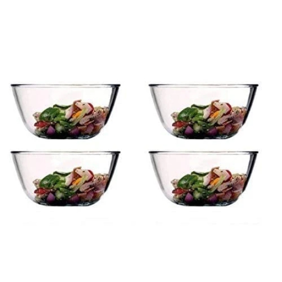 Femora Borosilicate Glass Microwave Safe All-Purpose Mixing Bowl,700 ML, Set of 4