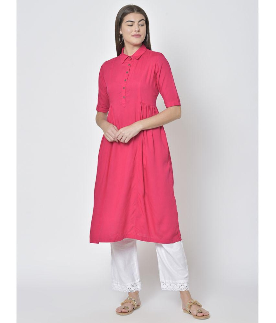 Pistaa - Pink Viscose Women's Flared Kurti ( Pack of 1 ) - None