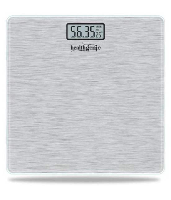 Healthgenie Electronic Digital Weighing Machine Bathroom Weighing Scale-Silver Brushed Metallic