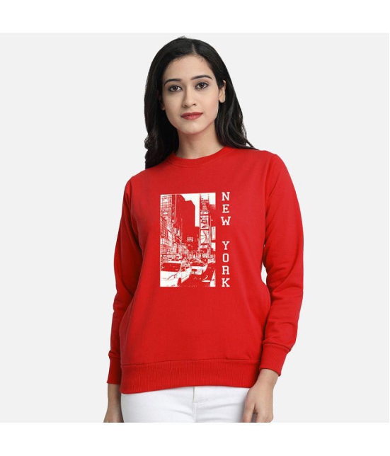 CHOZI Fleece Women''s Non Hooded Sweatshirt ( Red ) - None