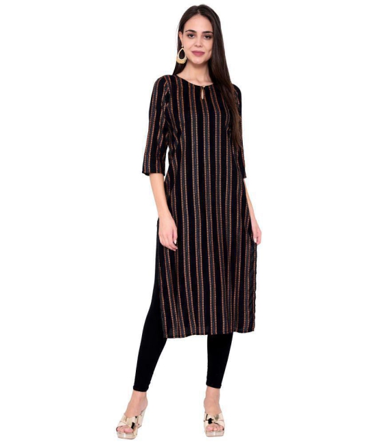 GOD BLESS Black Rayon Straight Kurti - Single - XS