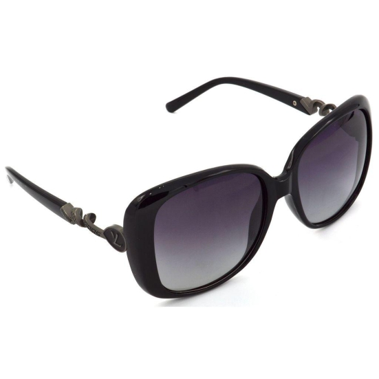 Hrinkar Grey Rectangular Sunglasses Brands Black Frame Polarized Goggles for Women - HRS438-BK-GRY