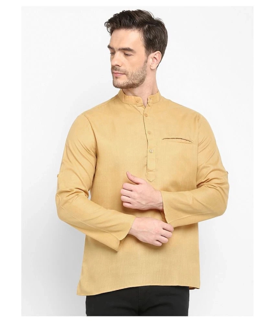 Hangup Khaki Cotton Kurta Single - None