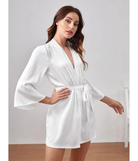 Celosia Satin Robes - White Single - S