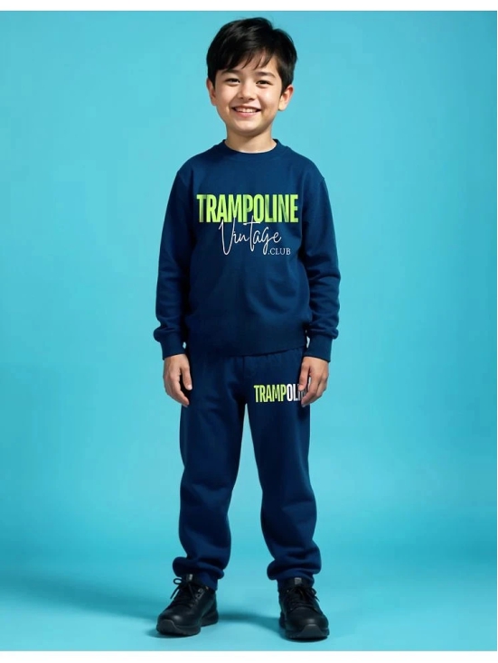 Trampoline Pack of 1 Boys Cotton Blend T-Shirt & Trackpants ( Blue ) - None