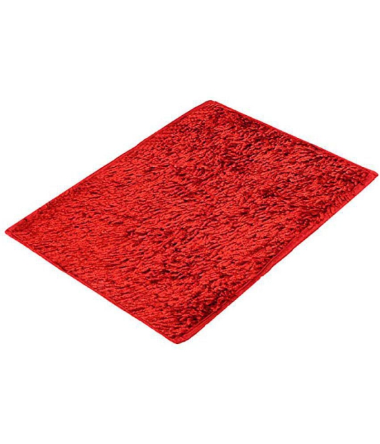 Abhikram Red Single Anti-skid Door Mat - ( 60 X 40 cm ) - Red