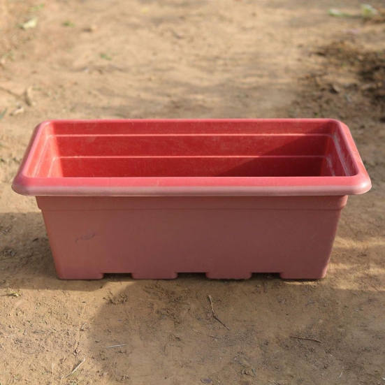 17 Inch Red Rectangular Window Plastic Planter