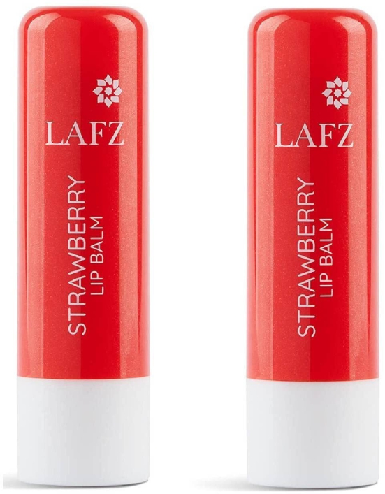 LAFZ Strawberry Lip Balm Enriched With Vitamin E And Jojoba Oil Repairs Chapped Lips & Moisturizes With Spf - Halal Certified, 100% Vegetarian9g (Pack of 2)