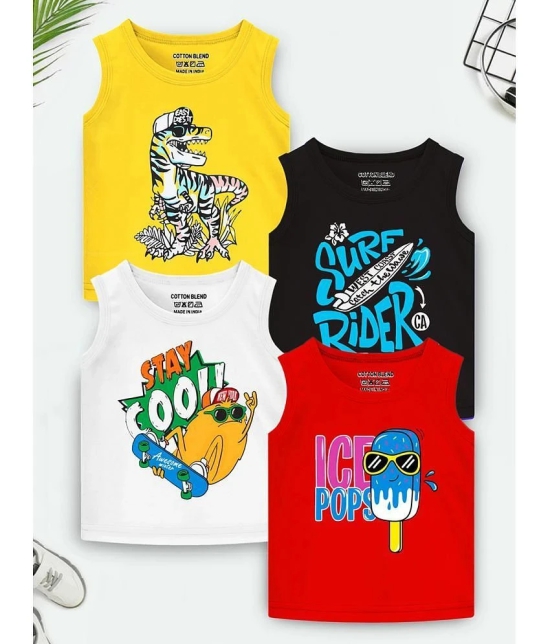 Trampoline Multicolor Cotton Blend Boys T-Shirt ( Pack of 4 ) - None