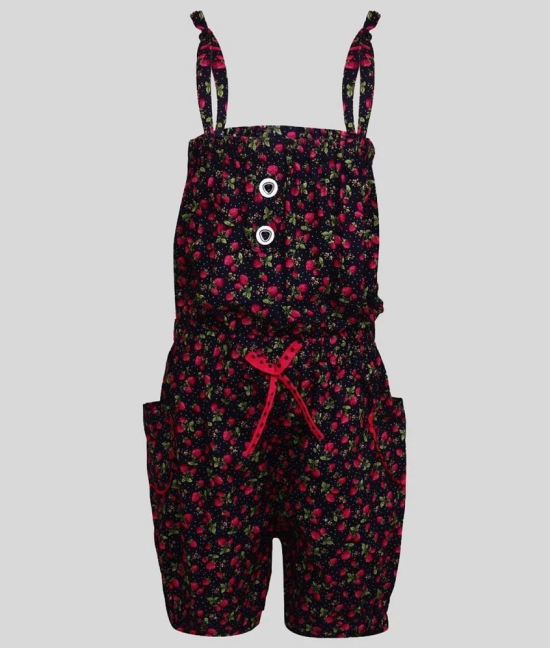 Arshia Fashions - Black Cotton Blend Girls Jumpsuit ( Pack of 1 ) - 6 Years