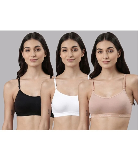 Dollar Missy Multicolor Cotton Non Padded Womens Bralette Bra ( Pack of 3 ) - None