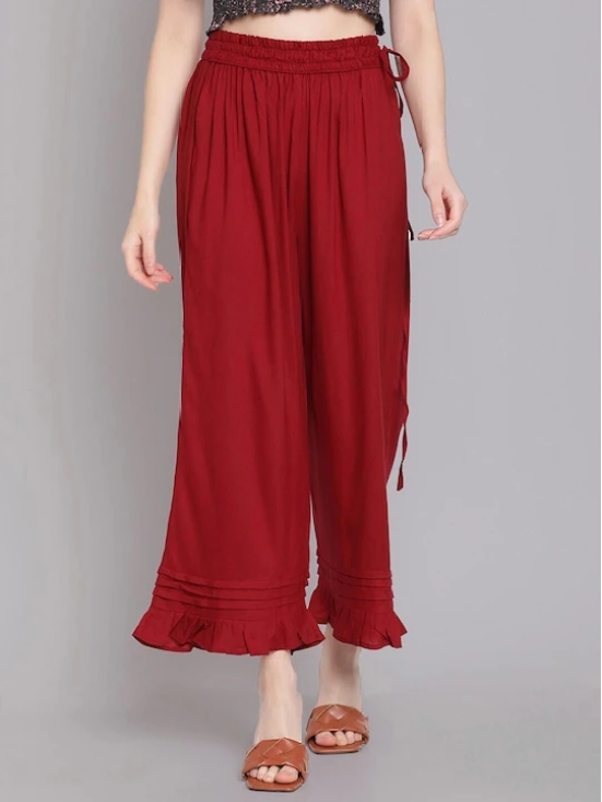 Elasticated Flared Woven Palazzos