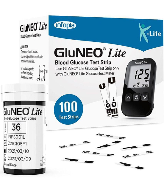 Infopia - GluNEO Lite 100 Sugar Test Strips Expiry May 2024