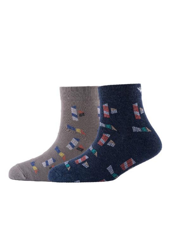 Pack Of 2 Patterned Cotton Ankle Length Socks