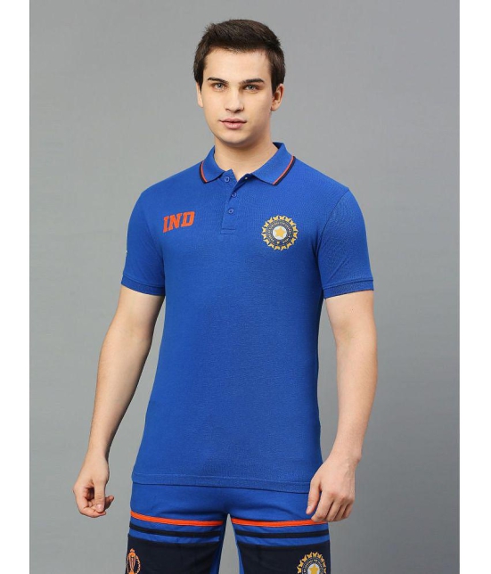 FanCode - Blue Cotton Regular Fit Men's Sports Polo T-Shirt ( Pack of 1 ) - None