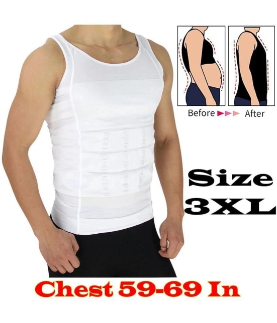 Size 3XL Weight Loss Slimming Shirt Waist Belt Body Shaper - White