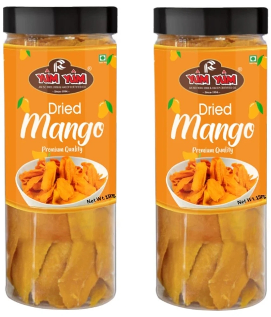 YUM YUM Dried Mango Sliced 600 g (Pack of 4 - 150 g Jar Each) Mango Fruits