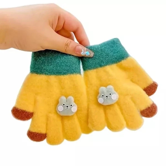 Tomorrow Fashion Baby Hand Gloves - Warm and Comfortable Knitted Gloves (0-3 Years)-Yellow