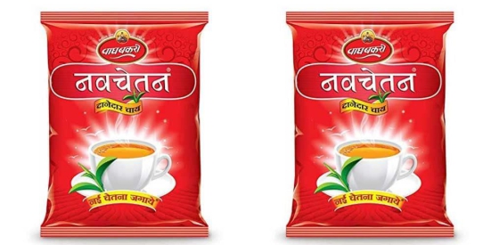 Wagh Bakri Navchetan Danedar Chai | Strong Leaf Tea | 250 Gm Pack | Pack of 2 | 500 Gm Pack