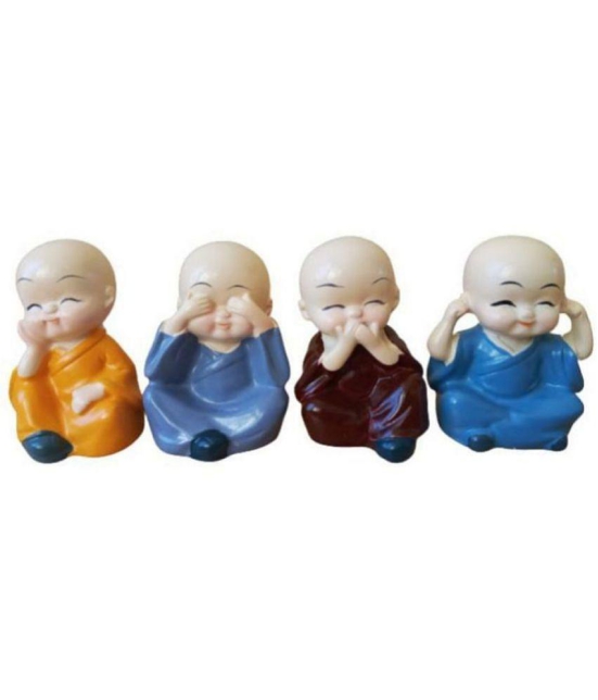 Green Tales buddha Resin Buddha Idol 6 x 5 cms Pack of 1