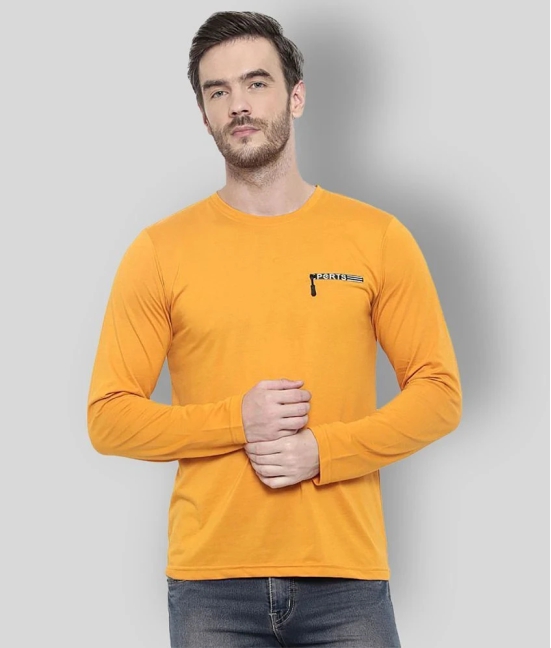 Glito - Yellow Cotton Blend Regular Fit  Mens T-Shirt ( Pack of 1 ) - None