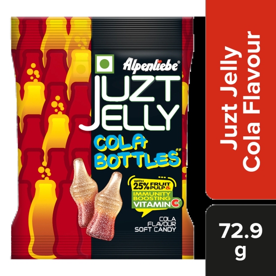 Alpenliebe Juzt Jelly Cola Bottle Candies, 25 gms