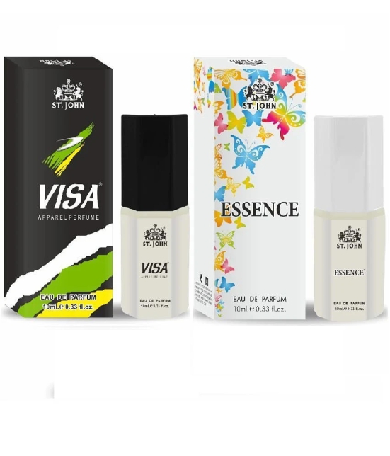 ST.JOHN Cobra Essence & Visa Pocket Perfume For Men 10ml Each (20ml)- Pack of 2