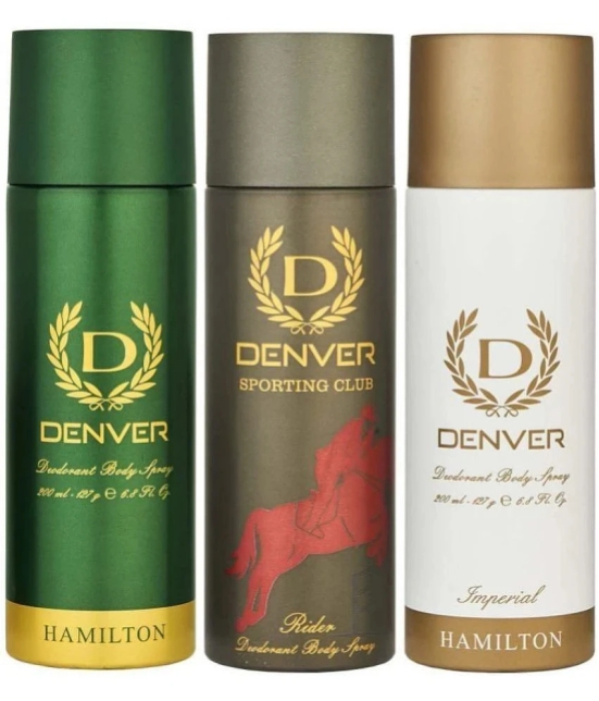 Denver Hamilton Deo, Rider & Imperial Deodorant Spray for Men 600 ml ( Pack of 3 )