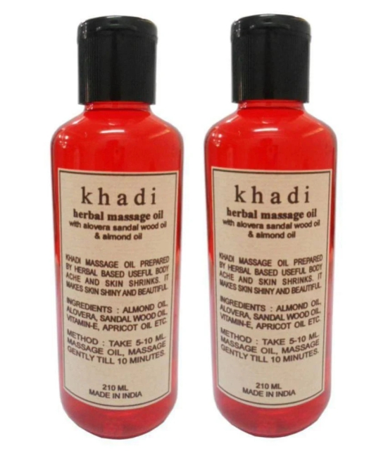 Khadi Herbal Sandalwood massage oil Essential Oil 420 ml Pack of 2