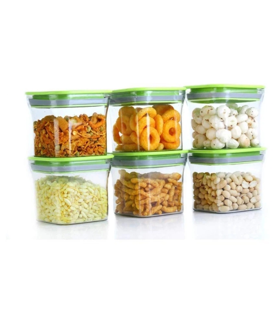 analog kichenware Dal, Pasta, Grocery Plastic Food Container Set of 6 550 mL - Dark Green