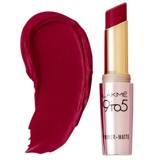 Lakme 9to5 Primer + Matte Lip Color MR13 Burgundy Passion